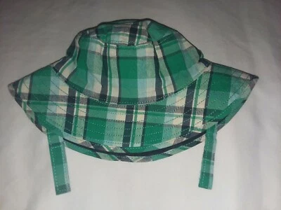 Gymboree 2016 Lakeside Stroll Green Blue Plaid Sun Hat Boys 3-6 months veuc  - Image 1 of 3
