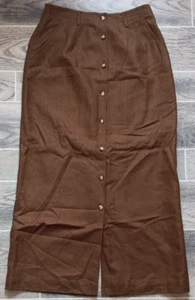 Vintage Orvis Womens 6 28x35 Brown Silk Blend Maxi Skirt Boho Hippie Grunge 90s - Picture 1 of 10