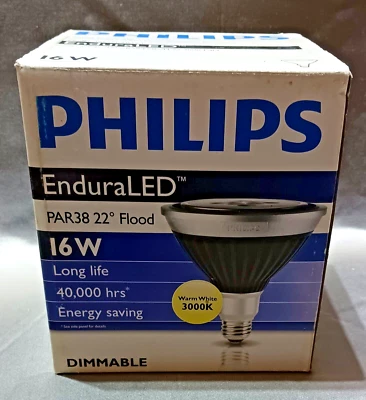 PHILIPS- EnduraLED Dimmable 16W PAR38 22 Degree Flood Light Bulb NIOB! - Image 1 of 3