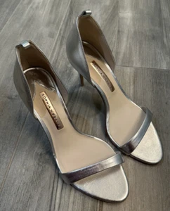 Sophia Webster Womens Leather High Heel Sandals Silver Sz 39 US 8.5 Brazil - Picture 1 of 8