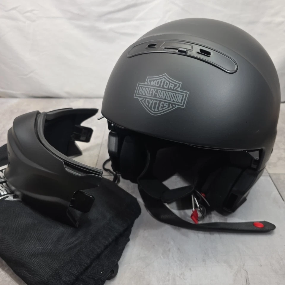 Casco Harley Davidson Piloto 3 en 1 Negro Mate Talla Mediana Certificado DOT HD-X04 Foto 1 de 4