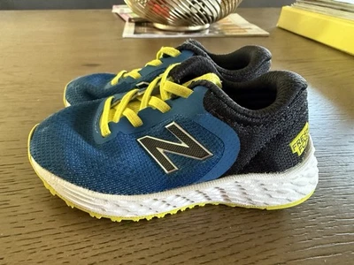 New Balance Boys Fresh Foam Toddler Kids Shoes size 7 Blue/neon no tie laces - Image 1 of 4