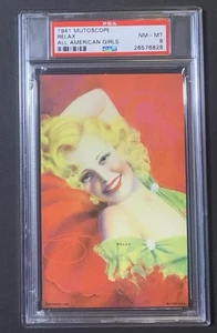 1941 Mutoscope All American Girls Pinup RELAX (MS190) Devorrs - PSA 8 - Picture 1 of 2