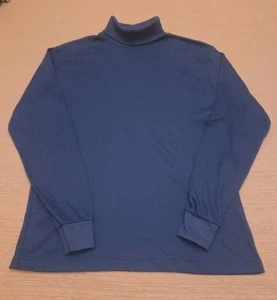Bobbie Brooks Size Large Navy Blue Long Sleeve Pullover Turtleneck Shirt - Picture 1 of 8