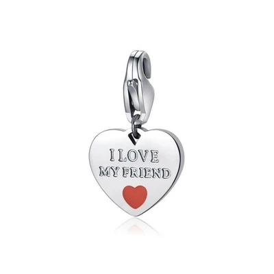 Charm Donna Sagapo Ciondolo Amicizia In Acciaio SHA342 Cuore S'Agapo - Immagine 1 di 2