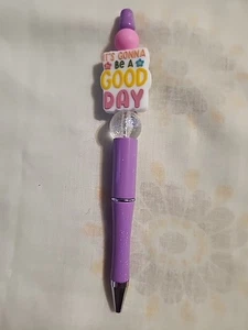 Bead Pen It's Gonna Be  Good Day Message Glitter Purple - Picture 1 of 4