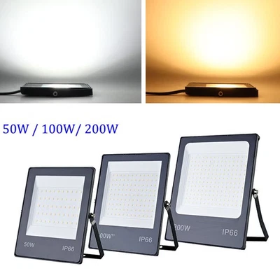 50W 100W 200W LED Flutlicht Fluter Außen Strahler Scheinwerfer Garten Leuchte - Bild 1 von 4