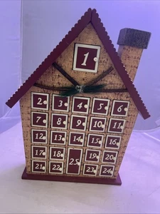 Northlight 15" rustikaler Burgunder Braun Haus Kamin Adventskalender Dekor - Bild 1 von 8