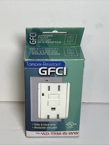 GFCI Steckdose 15 Ampere weiß, UL-geprüft - Bild 1 von 4