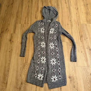 Abercrombie & Fitch cardigan da donna spolverino Fair Isle fiocco di neve cottage core boho - Foto 1 di 11