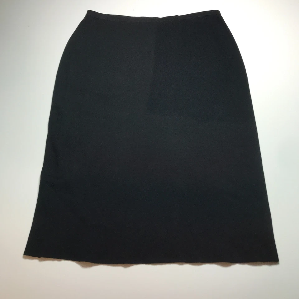 Joan Vass Mujer 2 Completo Algodón Tejido Midi Recto Negro Pull On Modesto Esencial Foto 1 de 4