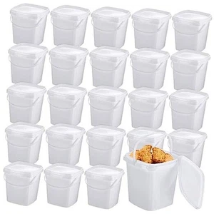24 Pcs Plastic Food Containers Ice Cream Buckets 101 Oz / 3.1 Qt / 0.79 Gallon - Picture 1 of 7