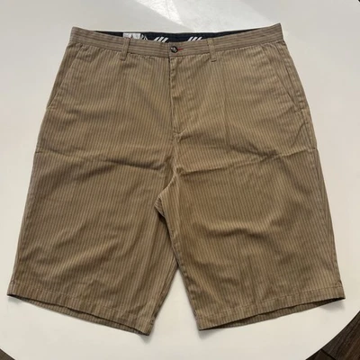 Volcom shorts Men's Sz 40 chino Pin Stripe Tan - Image 1 of 4