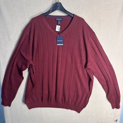 NWT JoS A Bank 3X Tailored Fit Burgandy V Neck Sweater Cotton Poly NEW Ribbed - Image 1 of 4