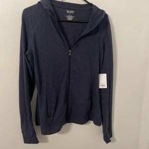 NWT Tek Gear Full Zip Hooded Jacket Women’s Large Navy Moisture Wick Activewear - Picture 1 of 15