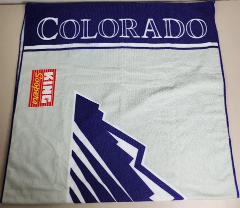 Vtg King Soopers Colorado Rockies Beach Towel 29.5X57 EUC Cover