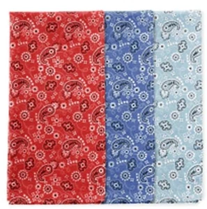 Perry Ellis Portfolio Mens Assorted 3 Pack of Red Blue & Light Blue Bandanas New - Picture 1 of 3