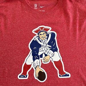 Nike New England Patriots Shirt Size M Red NFL Football Dri-Fit Training Mens