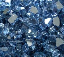 42 Lbs ~1/4" Pacific Blue Reflective Fireglass Fireplace glass Fire Pit Glass