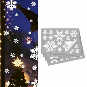 Christmas Snowflake Window Clings White Snowflake Stickers Glass Window Ornament - Picture 1 of 5