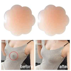 Silicone Nipple Covers Reusable Self Adhesive Gel Bra Pad Invisible Bra Lot - Picture 1 of 10