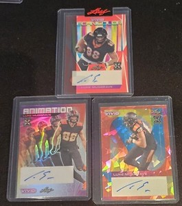  2023 Leaf Vivid Football Luke Musgrave Auto 1/1 Press Proof 4/10, 8/8