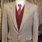 Vintage Mens Plaid Bold Tweed Check Grendale Suit Back Jacket Blazer 38R