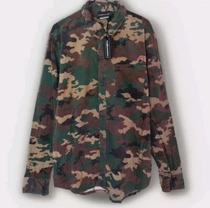 BNWT THE HUNDREDS Rhymes Woven Camo Longsleeve L/S Button Street Shirt - Large - Picture 1 of 4