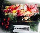 MINI GIFT DECORATION ROSE BOWS “80”s WRAPPING PARCELS GIFTS CRAFTS STICKY BACK 