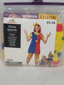 Way To Celebrate Halloween woman's Clown Costume Adult Size L 12/14 - Picture 1 of 3