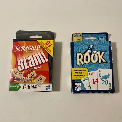 Lote de 2 juegos de cartas - Rook & Scrabble Slam! - Ambos con tarjetas aún selladas Foto 1 de 3
