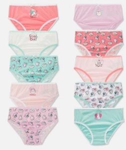 Katze Kätzchen Slips Slips Unterwäsche Pastell 100% Baumwolle 10er Pack - Bild 1 von 7