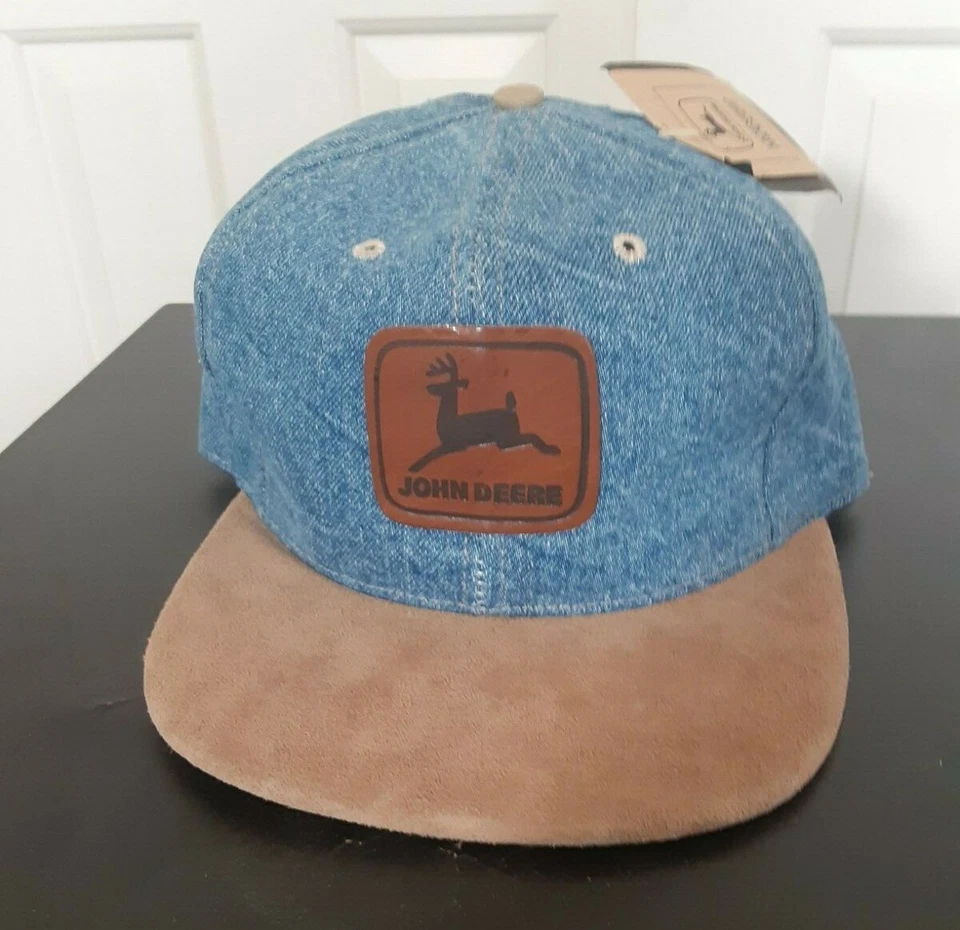 Louisville Mfg. de colección Parche de cuero John Deere Denim Trucker Hat Snapback Foto 1 de 4