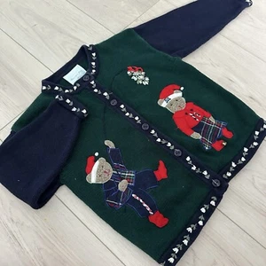 VTG Eagles Eye Mini Christmas Cardigan Sweater - Picture 1 of 7