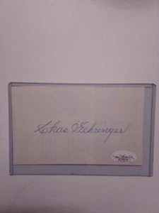 charlie gehringer signed Index Card Hall Of Fame Detroit Tigers JSA Certified - Picture 1 of 4