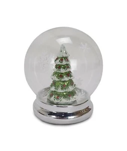 Albero di vetro LED in un globo 4,75" con timer 4 ore #68309 ~NUOVO~ - Foto 1 di 5