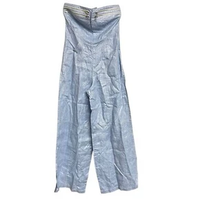 New Nocturne Metallic Strapless Jumpsuit Ice Blue - Picture 1 of 9