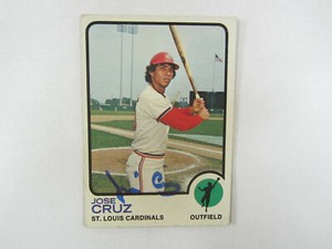 1973 Topps # 292 Jose Cruz Autograph / Signed Card St Louis Cardinals (M)