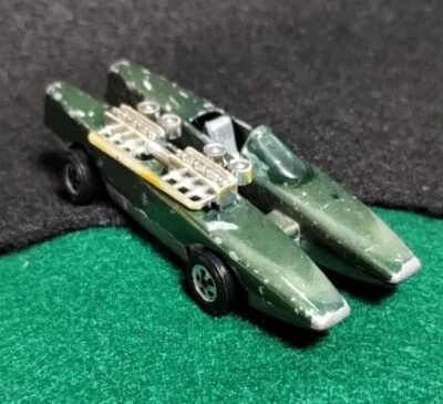 1970 Topper Johnny Lightning Double Trouble Green Silver Intact Pipes Windshield - Image 1 of 4