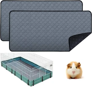2 Pcs Guinea Pig Cage Liners - Washable Guinea Pig Pee Pads, Waterproof Reusable - Picture 1 of 7