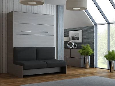 Schrankbett / Wandbett / Klappbett-  mit SOFA-Classic-160x200 cm Chateau Eiche - Bild 1 von 4