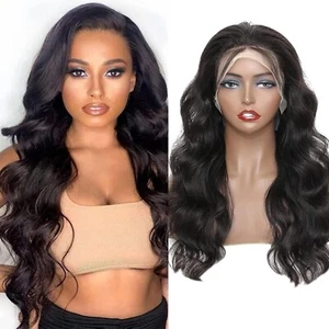 Body Wave Lace Front Perücken Echthaar vorgezupft 180 % Dichte - Bild 1 von 8