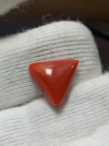 Natural Coral Smooth Trillian Cabochon 4.65 Carat 12x12x12 mm Certificate - Picture 1 of 9
