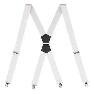 Buyless Fashion Suspenders Mens - 48" Elastic Adjustable Straps 1 1/4" - X Shape - Picture 1 of 91
