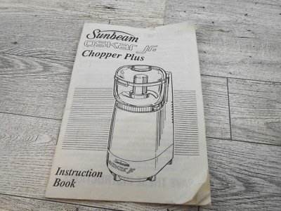 Sunbeam Oskar JR 14131 Chopper Plus Owners Manual Mini Food Processor - Image 1 of 4
