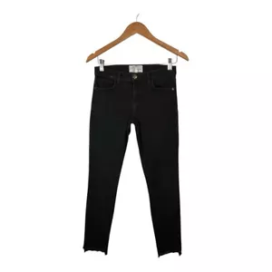 Current/Elliot Black Jeans Mid-Rise Raw Cut Hem Women Size 26 - Picture 1 of 7
