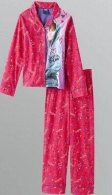 Justin BIEBER Pajamas Girls size 8/10 NEW Pink Shirt & Pants 2 piece Set NWT - Image 1 of 3