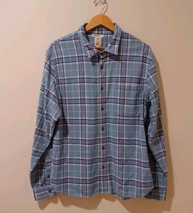 NWT HIROSHI KATO The Ripper Vintage Plaid Flannel Shirt Light Blue XL Button Up - Picture 1 of 9