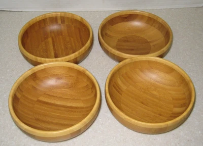 4 ensaladeras totalmente bambú nuevas Foto 1 de 4
