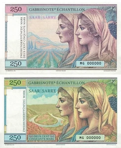 Deutschland; 250 Mark 2025; Saar Sarre Satz x2 UNC; Gabris Matej; Var A/B; MG 000000 - Bild 1 von 14